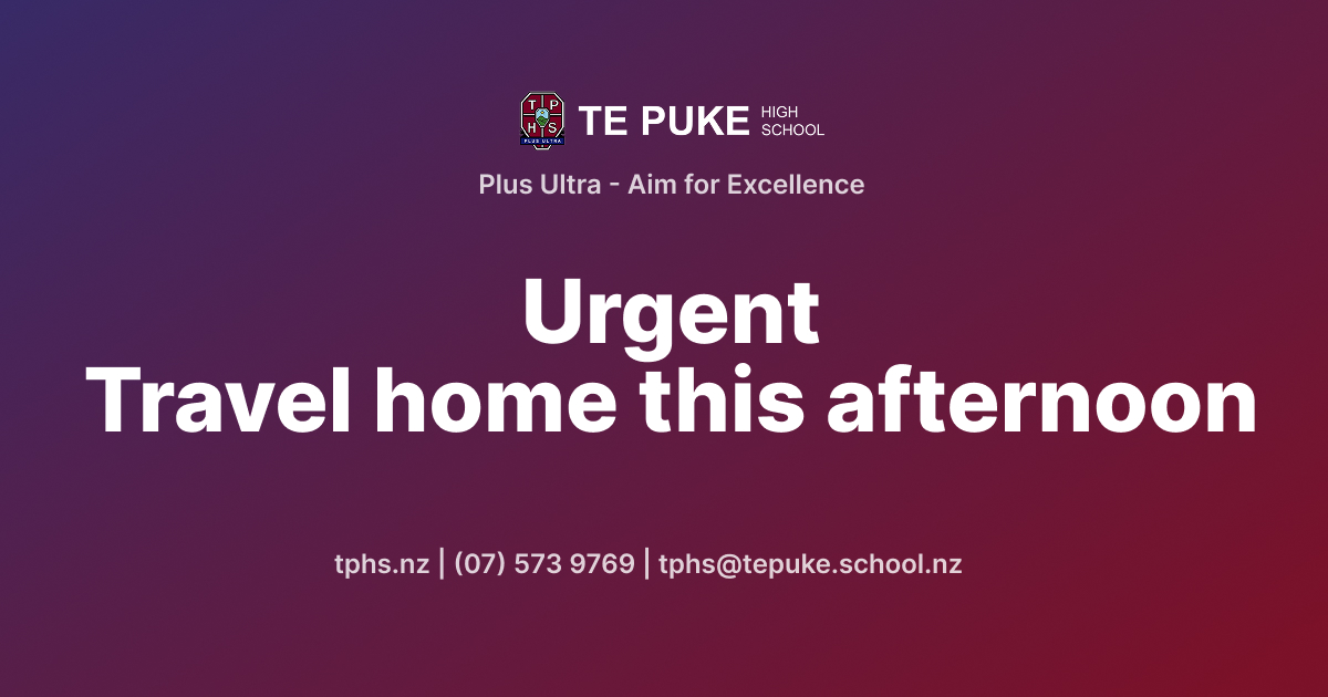 You are currently viewing Urgent – Travel home this afternoon